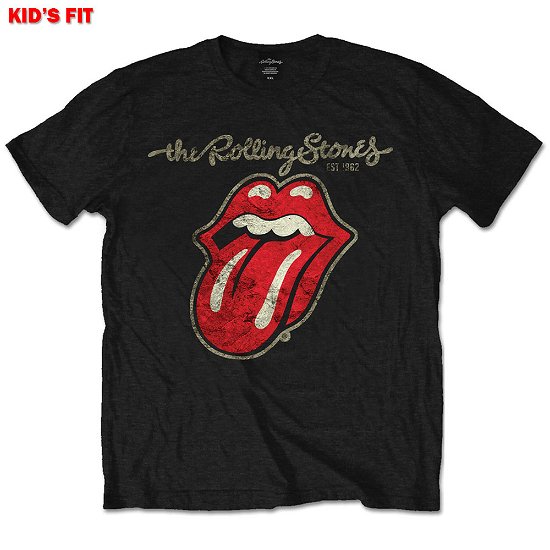 Cover for The Rolling Stones · The Rolling Stones Kids T-Shirt: Plastered Tongue  (3-4 Years) (T-shirt) [size 3-4yrs] [Black - Kids edition]