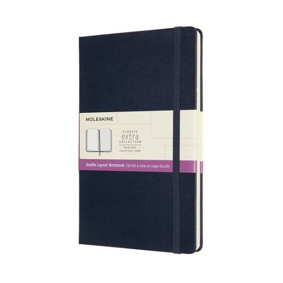 Cover for Moleskine · Moleskine Large Double Layout Plain and Ruled Hardcover Notebook: Sapphire Blue (Pocketbok) (2021)