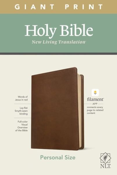 Cover for Tyndale · NLT Personal Size Giant Print Bible, Filament Enabled Edition (Red Letter, LeatherLike, Rustic Brown) (Book) (2021)