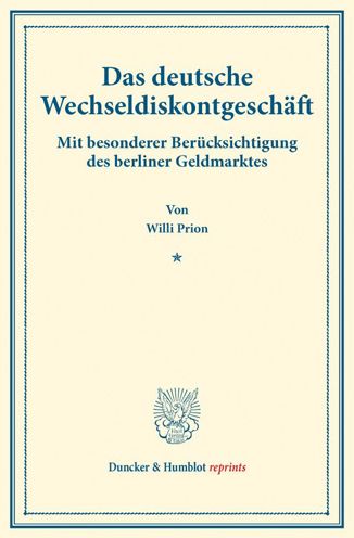 Cover for Prion · Das deutsche Wechseldiskontgeschä (Book) (2017)