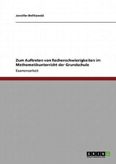 Cover for Jennifer Defitowski · Mathematikunterricht in der Grundschule (Book) [German edition] (2008)