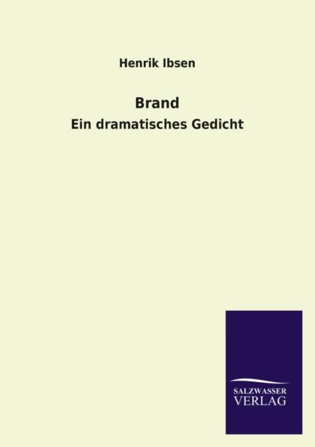 Cover for Henrik Johan Ibsen · Brand (Pocketbok) [German edition] (2013)