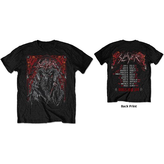 Slayer Unisex T-Shirt: Baphomet European Tour 2018 (Back Print/Ex Tour) - Slayer - Produtos -  - 5056170667968 - 