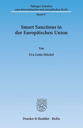 Cover for Stöckel · Smart Sanctions in der Europäis (Book) (2014)