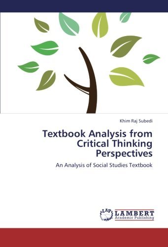 Cover for Khim Raj Subedi · Textbook Analysis from Critical Thinking Perspectives: an Analysis of Social Studies Textbook (Pocketbok) (2012)