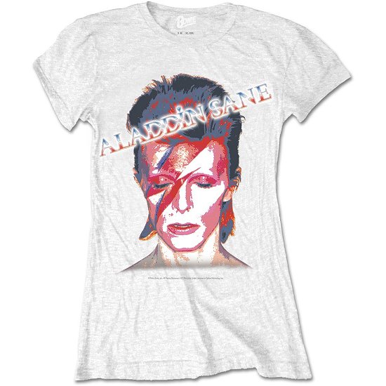 David Bowie Ladies T-Shirt: Aladdin Sane - David Bowie - Fanituote - ROFF - 5055979930969 - torstai 7. huhtikuuta 2016