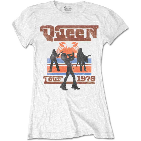 Queen Ladies T-Shirt: 1976 Tour Silhouettes - Queen - Produtos - Bravado - 5055979969969 - 