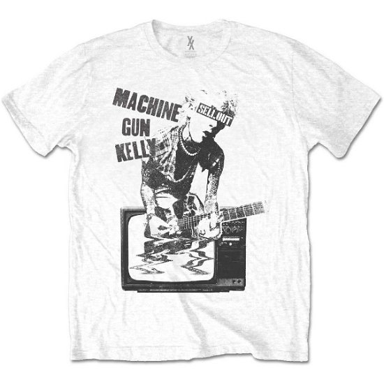 Machine Gun Kelly Unisex T-Shirt: TV Warp - Machine Gun Kelly - Koopwaar -  - 5056561062969 - 