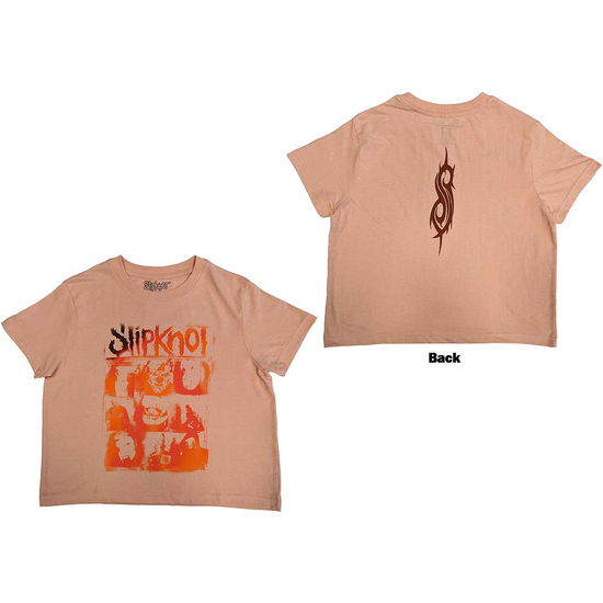 Cover for Slipknot · Slipknot Ladies Crop Top: The End, So Far Faces Grid (Pink) (Back Print) (CLOTHES) [size L] (2024)