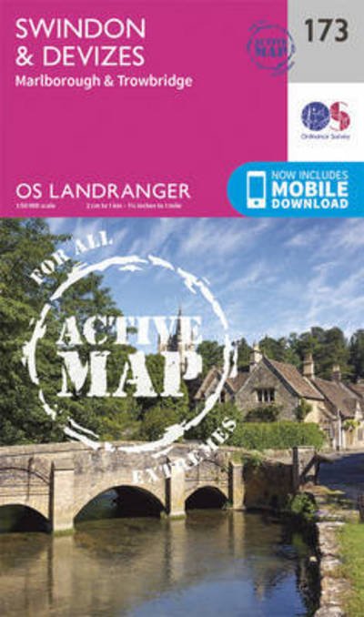 Cover for Ordnance Survey · Swindon, Devizes, Marlborough &amp; Trowbridge - OS Landranger Active Map (Kartor) [February 2016 edition] (2016)