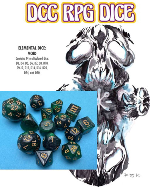 DCC RPG Dice - Elemental Dice Void - Harley Stroh - Książki - Goodman Games - 9781956449969 - 14 maja 2024