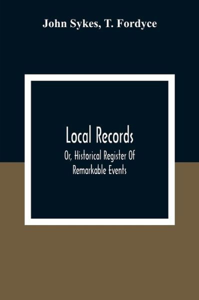 Cover for John Sykes · Local Records (Paperback Bog) (2020)