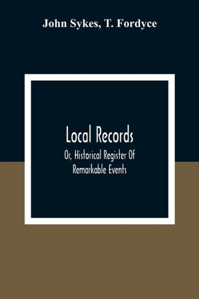 Cover for John Sykes · Local Records (Paperback Book) (2020)