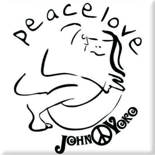 John Lennon Fridge Magnet: Cuddle Black On White - John Lennon - Produtos - - 5055295317970 -