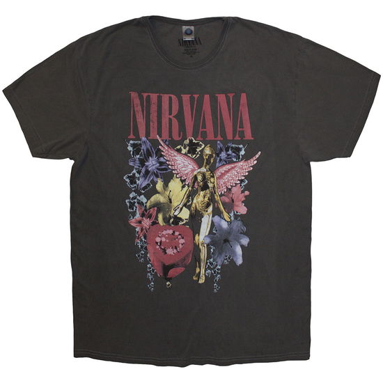 Nirvana Unisex Stone Wash T-Shirt: In Utero Vintage Collage - Nirvana - Gadżety -  - 5056737298970 - 22 listopada 2024