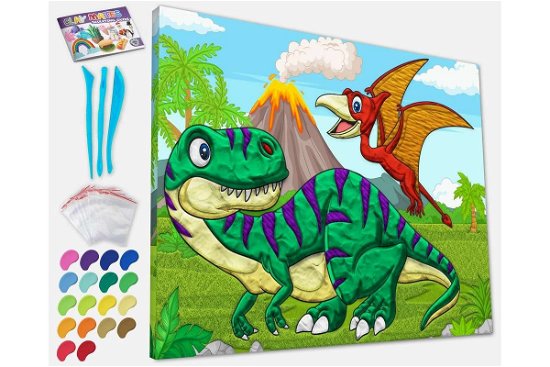 Cover for Splat Planet · Splat Planet - Clay Painting On Canvas 30x40cm - Dinosaurs (777689) (Toys)