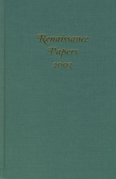 Cover for Christopher Cobb · Renaissance Papers 2003 - Renaissance Papers (Hardcover Book) (2004)