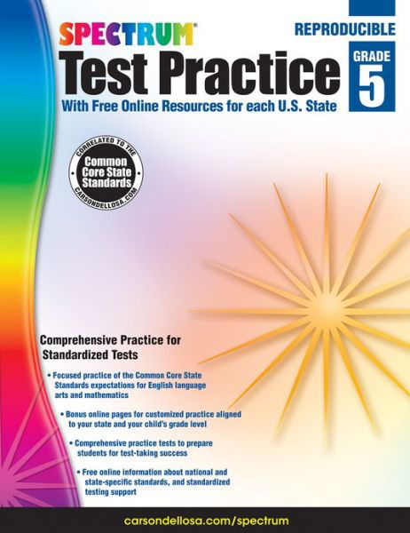 Spectrum Test Practice, Grade 5 - Spectrum - Kirjat - Spectrum - 9781620575970 - keskiviikko 2. tammikuuta 2013