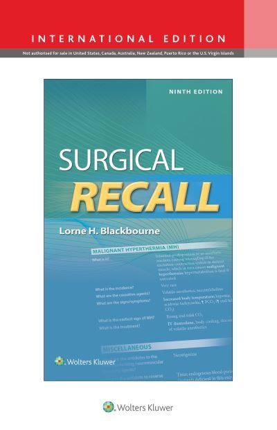 Cover for Lorne Blackbourne · Surgical Recall (Paperback Book) [Ninth, International edition] (2021)