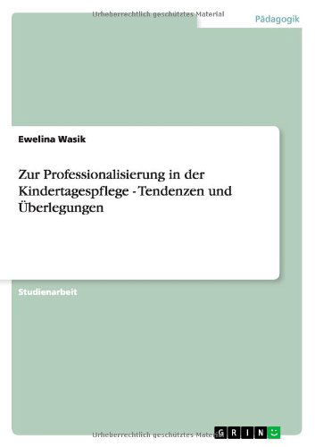 Cover for Wasik · Zur Professionalisierung in der K (Book) [German edition] (2012)