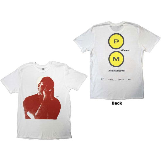 Cover for Post Malone · Post Malone Unisex T-Shirt: Red Photo Live (White) (Back Print &amp; Ex-Tour) (T-shirt)