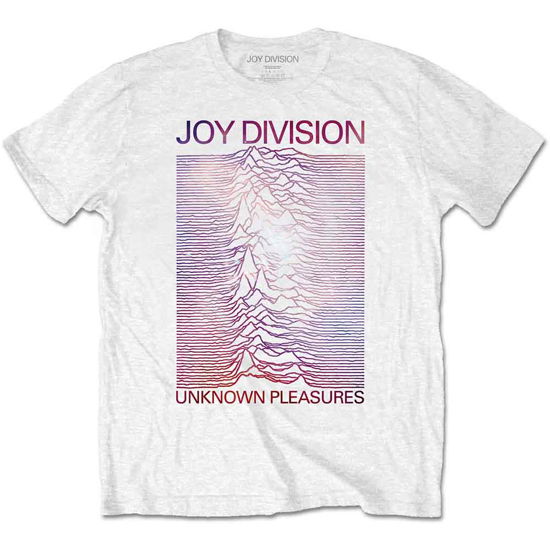 Cover for Joy Division · Joy Division Unisex T-Shirt: Space - Unknown Pleasures Gradient (T-shirt) [size S] [White - Unisex edition]
