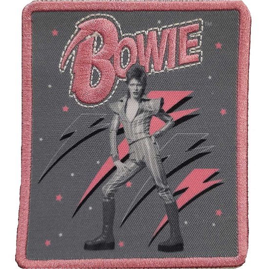 David Bowie Standard Patch: Pink Flash Woven Logo - David Bowie - Merchandise -  - 5056368695971 - 