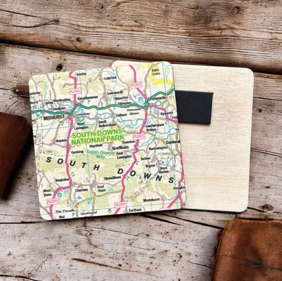Cover for OS Map Wooden Square Magnet - South Downs National Park (MERCH) (2025)