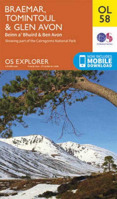 Braemar, Tomintoul & Glen Avon, Beinn a' Bhuird & Ben Avon - OS Explorer Map - Ordnance Survey - Livros - Ordnance Survey - 9780319242971 - 10 de junho de 2015
