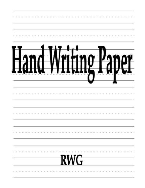 Cover for Rwg · Hand Writing Paper 50 Pages 8.5&quot; X 11&quot; (Taschenbuch) (2019)