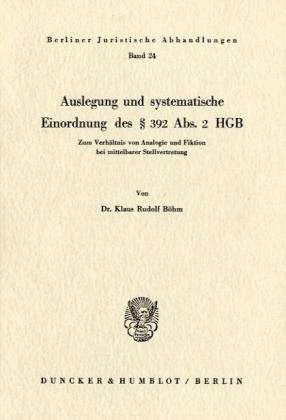 Cover for Böhm · Auslegung und systematische Einord (Bog) (1971)
