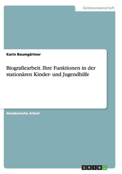 Cover for Baumgärtner · Biografiearbeit. Ihre Funkt (Book) (2017)