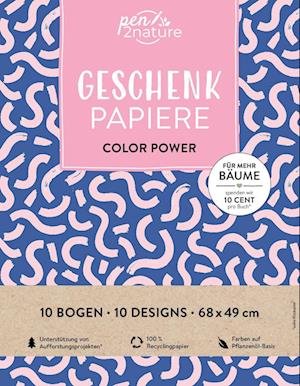 Cover for Geschenkpapierbuch Color Power · 100% Recyclingpapier (MERCH)
