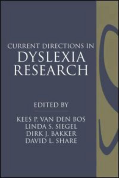 Cover for Den Bos et Van · Current Directions in Dyslexia Research (Gebundenes Buch) (1994)
