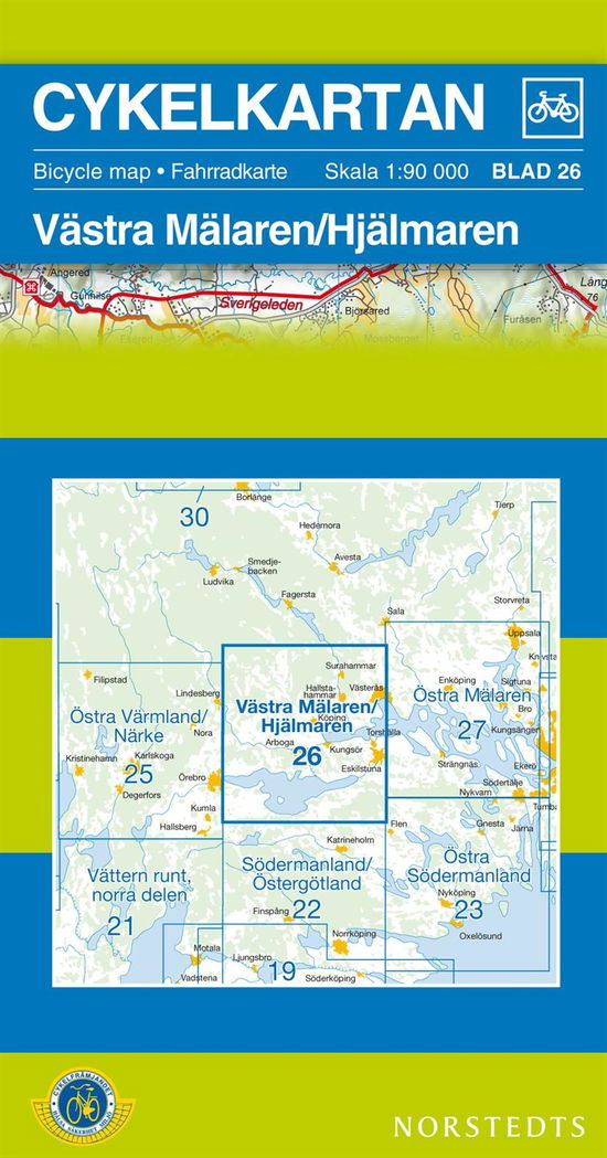 Cover for Norstedts · Cykelkartan: Västra Mälaren / Hjälmaren (Hardcover Book) (2012)