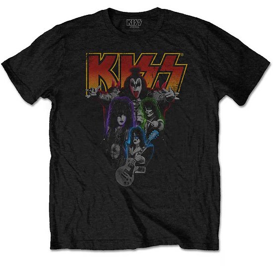 KISS Unisex T-Shirt: Neon Band - Kiss - Produtos - Epic Rights - 5056170626972 - 