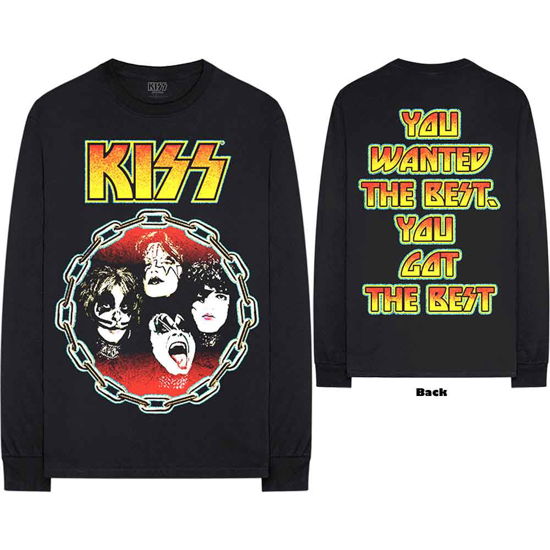 KISS Unisex Long Sleeve T-Shirt: You Wanted The Best (Back Print) - Kiss - Gadżety -  - 5056170697972 - 
