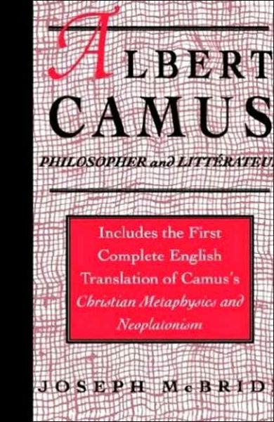 Cover for J. McBride · Albert Camus: Philosopher and Littrateur (Gebundenes Buch) [1993 edition] (1993)