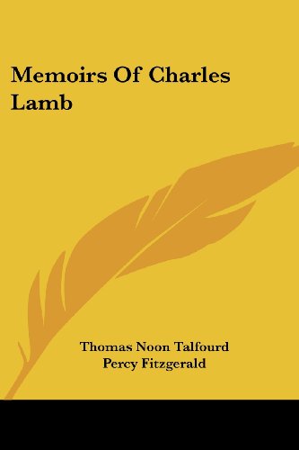Cover for Thomas Noon Talfourd · Memoirs of Charles Lamb (Paperback Book) (2006)
