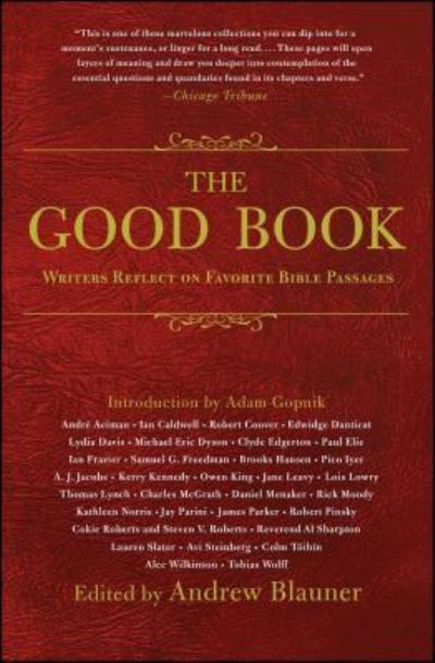 Cover for Andrew Blauner · The Good Book: Writers Reflect on Favorite Bible Passages (Paperback Book) [First Simon &amp; Schuster hardcover edition. edition] (2017)