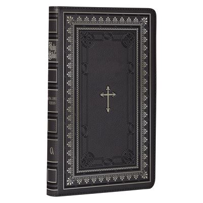 KJV Holy Bible Standard Size, Faux Leather w/Thumb Index and Ribbon Marker, Red Letter, King James Version, Black / Gold Cross - Christian Art Publishers - Bücher - Christian Art Publishers - 9781642728972 - 14. Februar 2022