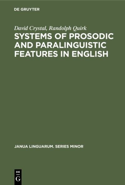 Cover for David Crystal · Systems of Prosodic and Paralinguistic Features in English (N/A) (1964)