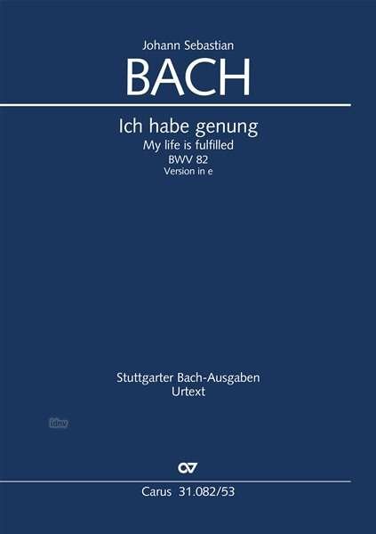 Cover for Bach · Ich habe genung (Klavierauszug) (Book)