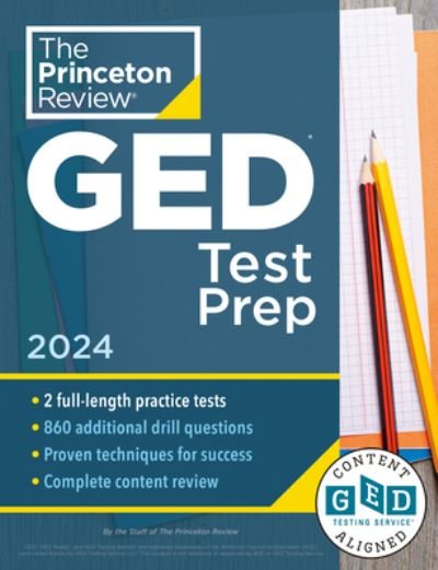 Cover for Princeton Review · Princeton Review GED Test Prep, 2024: 2 Practice Tests + Review &amp; Techniques + Online Features (Paperback Book) (2023)
