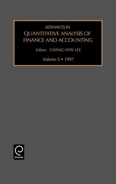 Cover for Jenny Lee · Advances in Quantitative Analysis of Finance and Accounting - Advances in Quantitative Analysis of Finance and Accounting (Hardcover Book) (1997)