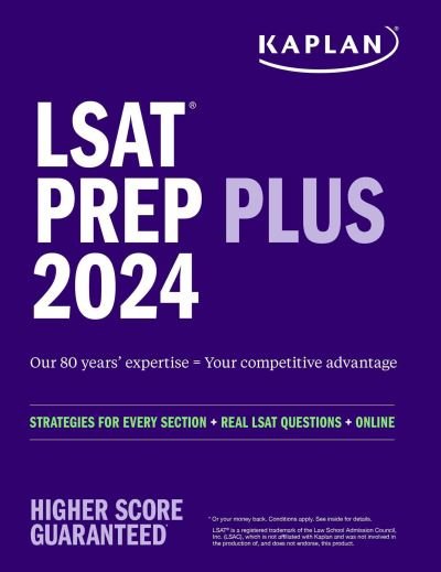 Cover for Kaplan Test Prep · LSAT Prep Plus 2024:  Strategies for Every Section + Real LSAT Questions + Online - Kaplan Test Prep (Taschenbuch) (2024)
