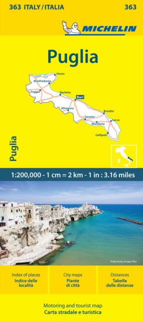 Puglia - Michelin Local Map 363: Map - Michelin - Kirjat - Michelin Editions des Voyages - 9782067262973 - tiistai 11. kesäkuuta 2024