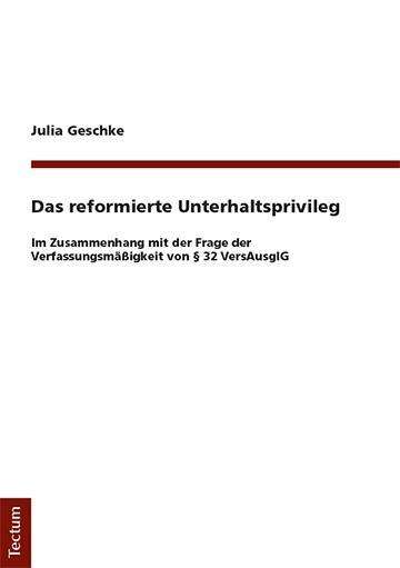 Cover for Geschke · Das reformierte Unterhaltsprivi (Book) (2019)