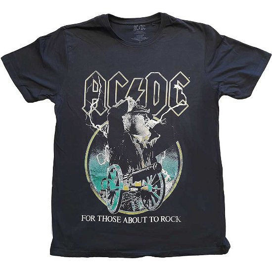 AC/DC Unisex T-Shirt: For Those About To Rock Yellow Outlines - AC/DC - Mercancía -  - 5056561024974 - 