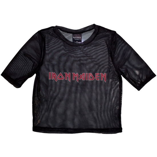 Cover for Iron Maiden · Iron Maiden Ladies Crop Top: Logo (Black) (Mesh) (XX-Small) (CLOTHES) [size XXS] (2024)